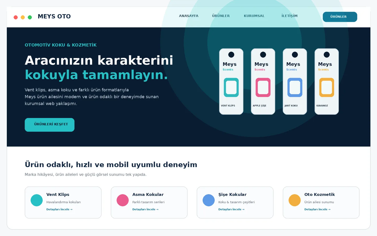 Meys Oto Koku web sitesi canlı ana sayfa ekran görüntüsü